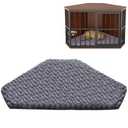 Hahafelt Croblissful 42.5 x 23.8 Inch Dog Kennel Pad Furniture Crate Corner Washable Bed for Large Dogs Deluxe Plush Crate Beds Gray Pet Cage Sleeping Mat Soft Indoor Pet Corner Side Table(Only Mat)