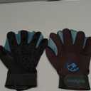 COOLJOB Patented Pet Grooming Gloves with Web, Reusable Washable Cleaning Brush Massage Hair Remover for Short Long Haired Dog Cat Horse Animal, Washing Bathing Shedding Supplies, Medium, Blue Black