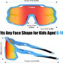 X-TIGER Kids Sunglasses Polarized Youth Baseball Sunglasses for 8-14 boys girls UV400 Sports Softball Cycling Glasses