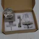 Glass Door Knobs Interior with Lock, Crystal Door Knobs Round Privacy Clear Bubble for Bed Bath Brushed Nickel