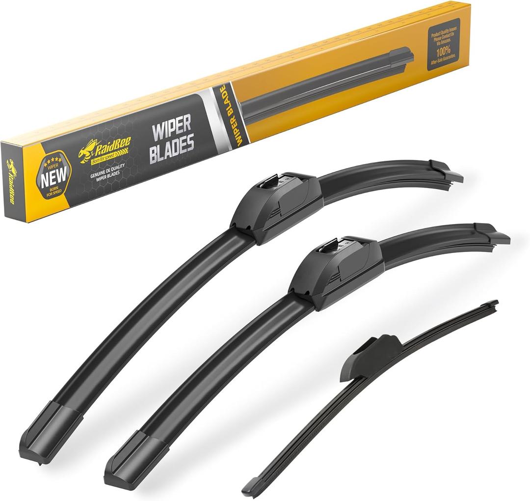 Raidbee® 24"+18" Windshield Wiper Blades with 11" Rear Wiper Blade Automotive Replacement Set for Kia Seltos 2021 2022 2023 2024 – Genuine OEM Quality (Set of 3)