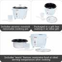 IMUSA Mini Electric Rice Cooker 6 Cup Cooked 3 Cup Uncooked Ceramic Nonstick Pot, Small Multi Cooker for Rice, Quinoa, Oatmeal, Stew Keep Warm Compact for Dorm RV Kitchen