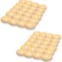 Aignis 48 Flameless LED Floating Candles, 3-Inch Plastic Battery Operated Tealights, Glow Time Over 120 Hours, Cozy Romantic White Light, Suitable for Pool/Bathtub/Hot Bath/Wedding Centerpiece Decor