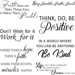 Zonon 5 Sheets Inspirational Quotes Wall Decals Peel and Stick Vinyl Quotes Stickers Motivational Positive Wall Sayings Stickers for Living Room Bathroom Xmas Bedroom Office Family Decor
