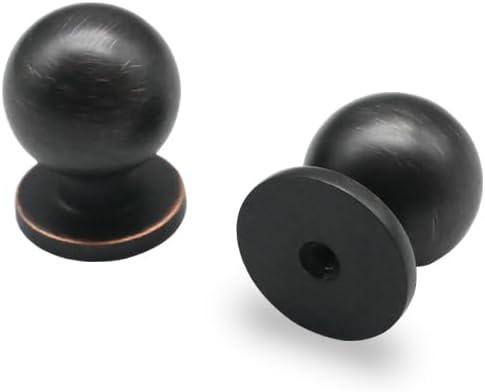 khtumeware 10 Pack 1 inch Oil Rubbed Bronze Cabinet Knobs Dresser Knobs Ball Drawer Knobs Kitchen Cabinet Hardware Zinc Knobs for Dresser Drawers