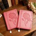 Aocii leather Journal for Women, A5 lined Daily Journal Notebook, Bullet Journaling for Writing, Hardcover Vintage Travel Journals, 224 Pages, Pen included (Pink)