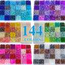 XSEINO About 7200PCS 6mm Glass Beads Bracelet Making Kit,144 Assorted Colors Crystal Glass Beads for Bracelet and Jewelry Making and DIY Crafts,Friendship Gifts,to Give to Friends, Family (Multicolor 6Box)