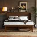 Full Size Multi-Functional Bed Frame with Side Shelves and USB for Girls/Boys,Home Office, Studio,Bedroom,Cabinet Murphy Bed w/Plank Support,No Box Spring Needed, Walnut