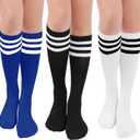 LPMOERA Knee High Socks for Woman Long Tall Tube Athletic Cotton Tall Socks Baseball Softball Socks