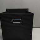 Black Fabric Cubby Storage Bins,11x11 Inches ,Cube Organizer Bin Foldable Storage Boxes with Dual Handles Fabric Organizer Box and collapsible Storage basket,Set of 6,Black