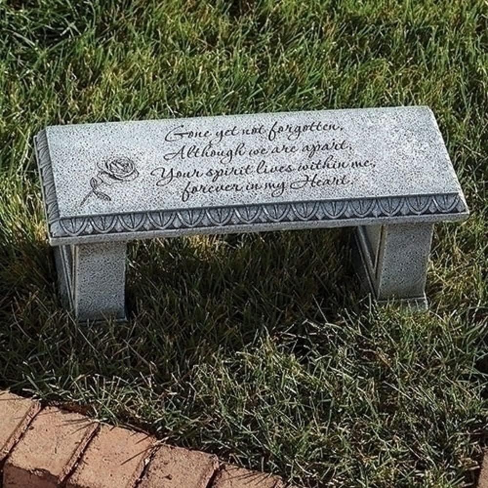 Roman Joseph's Studio 6.25" Memorial Garden Bench  Outdoor Decorative Accent, Thoughtful Bereavement or Sympathy Gift