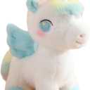Plush Unicorn Stuffed Animal Hugging Pillow Throw Pillow Anime Gift for Kids and Lovers in Birthday, Valentine's Day, Christmas (10 Inch, Blue)