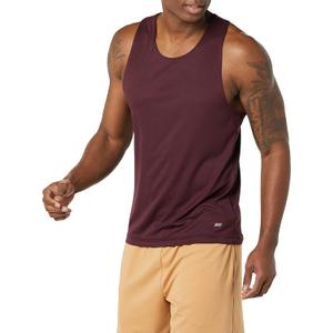 Amazon Essentials Men's Athletic Base Layer Workout Sports Tank Tops (Large, Burgundy)