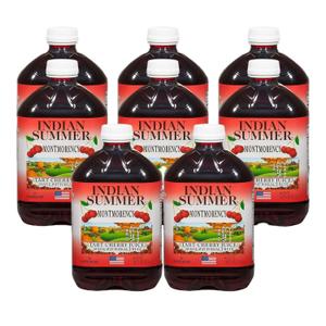 Indian Summer 100% Tart Cherry Juice, Montmorency Cherry Juice, 46 Ounce (Pack of 8), BB Date: 07/31/26