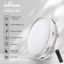 Kalium LED Ceiling Light with Remote 16 Inch Flush Mount Ceiling Light Fixture, 32W 3000K-6000K Adjustable Color Temperature, Dimmable Lighting Fixtures for Kitchen Bedroom Hardwired Installation