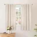 BGment Linen Curtains 63 Inch Length for Living Room, Rod Pocket Rustic Country Window Drapes Light Filtering for Farmhouse Bedroom Decorative, 2 Panels Set, 34 Inch Wide Each Panel