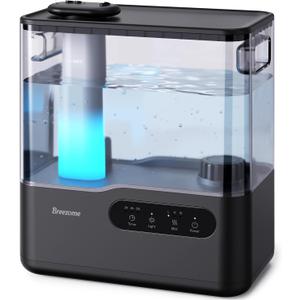 BREEZOME 5L Humidifiers for Bedroom Large Room, 36H Top Fill Cool Mist Humidifier with Essential Oil Tray, 7-Color Mood Light, Timer, Quiet Ultrasonic Humidifier for Home, Baby Nursery, Plants