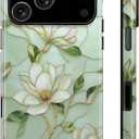 Compatible with iPhone 17 Pro Case,Vintage Magnolia Flowers,Hybrid Durable TPU Hard PC Bumper Case Design,Protective Phone Cover for Women Girls