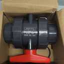 2 inch Union Ball Valve Heavy Duty SCH80 UPVC Full Flow Shut Off Control Valve with Double True Union Slip Socket Connection Full Port, Swimming Pool Plastic Valve, for Water System