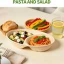2 Compartment Bowls Disposable 100 Pack, Chip and Dip Bowl Disposable Divided Bowls for Chips and Salsa Serving