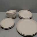 Grow Forward 16-piece Premium Wheat Straw Dinnerware Sets for 4 - Unbreakable Dishwasher & Microwave Safe Plastic Plates and Bowls Sets - Patio, Outdoors, RV, Camping Dishes - Sahara