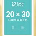 20x30 Picture Frame Gold Poster Frame,Display Pictures 18x24 with Mat or 20x30 Without Mat, Stable and Sturdy Frame and Polished Plexiglass, Horizontal and Vertical Format of The Walls