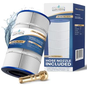LACQUA Pool Filter Cartridge LQ76 75 SqF Replaces Hayward CX760RE, C760, Waterway Clearwater II 75/ Pro Clean 75/ PA76/ C751/ B6-M, Unicel C-8411, FC-1256, PXC75 Hose Nozzle Included