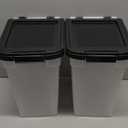 IRIS USA Airtight Dog Food Storage Container, Up to 10 lbs Each, 2 Pack, for Dog Cat Bird and Other Pet Food Storage Bin, Keep Fresh, Translucent Body, BPA Free, Clear/Black