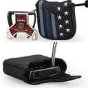 Craftsman Golf Blue Strips Stars Mallet Mid-Mallet Blade Putter Head Cover Headcover Magnetic Closure Alignment Stick Case Holder