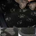Cute Embroidered Dog Paw Car Floor Mats for Pet Lovers, Universal Fit All Weather Car Mats with Anti-Slip Nibbs Backing, Carpet Floor Mats for Cars, Trucks & Sedans, Full Set of 4 (Gray Paw)