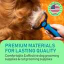 Maxpower Planet Original Pet Grooming Rake - Double-Sided Deshedding Dematting Tool, Undercoat Rake for Dogs & Cats, Extra-Wide Dog Grooming Brush & Deshedder Comb for Long Hair, Reduces Shedding 95% (Large, Blue)