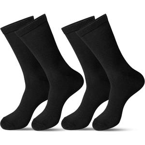 2 Pack Mens Dress Socks Combed Cotton Dress Crew Socks for Men Breathable Business/Casual Men's Socks Size 8-13