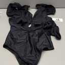 SPORLIKE Women One Piece Swimsuit V-Neck Ruffle Bathing Suit Padded Monokini S