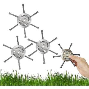 2Pcs Steel Wire Grass Trimmer Head-0.22 inch Hole, 6 Inches Steel Wire Weed Trimmer Head, String Trimmer Replacement Head for Electric Battery Powered Cordless String Trimmer