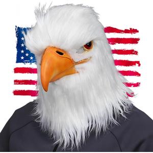 MOKRY PARTY White Eagle Head Mask Animal Bird Mask Eagle Claw Hairy Latex Mask Halloween Carnival Costume Mask