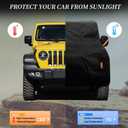 7 Layers Car Cover Custom Fit Jeep Wrangler 2 Door JK JL CJ YJ TJ Sahara 1987-2025, Heavy Duty Waterproof All Weather Full Exterior Cover Outdoor Protection with Door Zipper & Cotton, Black