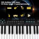 61 Keys Piano Keyboard, Electronic Digital Piano with Built-in Speaker Microphone, Portable Keyboard Gift Teaching for Beginners, Electric Piano for Kids, Birthday Gift for Children