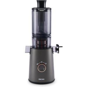 AROMA Cold Press Juice Machine Slow Masticating Fruit and Vegetable Juicer for Home with Large 4-Inch Feeder and Double Pulp Filter (Gray)