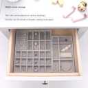 Velvet Drawer Jewelry Organizer Tray, Small Flat Jewelry Organizer for Drawer, Dresser Stacking Display Inserts for Jewelry Accessories in Dresser, Grey Set of 8