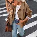 TITOMD Womens Cropped Trench Coat Spring Fashion 2026 Winter Jackets Lightweight Outfit Single Breasted Trendy Outwear (Dark Khaki, XL)