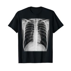 Skeleton Chest X-Ray Easy Costume T-Shirt T-Shirt (Black,Large)