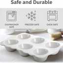 Hiceeden 2 Pack Ceramic Muffin Pans, 6 Cups Non-stick Muffin Tin Cupcake Baking Pans with Handles for Muffin Cakes, Egg Tarts, Mousse, Pot Pie, Jelly