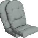 Arden Indoor/Outdoor Plush Modern Tufted Adirondack Cushion, 2-Pack, 21.5 x 19, Water Repellent, Rain Proof, Fade Resistant Cushion for Rocking Chair Or Adirondack Stone Grey Leala