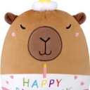 Capybara Plush - 8inch Birthday Stuffed Animal Capybara Plush Pillows Toys, Birthday Gifts Party Decoration for Kids Girls & Boys