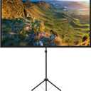 Projector Screen with Stand, 100 Inch Outdoor Projection Screen 16:9 and Tripod Stand, Portable Projector Screen, 1.2 Gain, Lightweight and Compact, Easy Setup, Idea for Home Cinema, Backyard Party.
