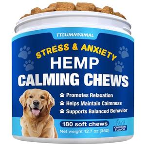 Hemp Calming Chews for Dogs - Advanced Dog Calming Chews - Anxiety Relief Treats for Dogs - Dog Supplements for Storms, Fireworks, Thunder, Barking - Hip and Joint Supplement Support 180 Treats EXP:07/09/2027
