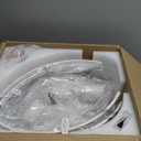 LEDIARY Caged Ceiling Fans with Lights, White Flush Mount Ceiling Fan with Remote&App, Small Low Profile Bladeless Ceiling Fan Light Fixture for Bedroom, Kitchen, Dining Room-White Gold Color (Medium)