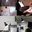 Desk lamp Eye-Caring Table Lamps, 360°Rotation Gooseneck Clip on Lamp Reading Light Portable Reading Book Light Clamp Study Desk Lamps for Bedroom and Office Home Lighting (Black)