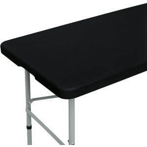 NEWISHER Fitted Rectangle Tablecloth 42 x 72 Inch Elastic Table Cloth Stretch Spandex Table Cover Black Washable Polyester Tables Top Cap Cover for Dining Picnic Camping Indoor and Outdoor