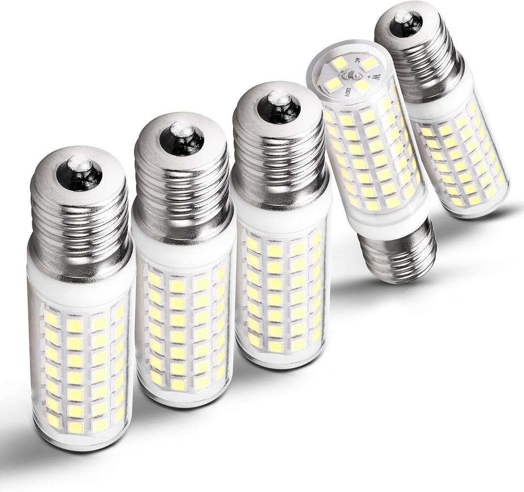 Heifymi E17 LED Light Bulb 6W(60W Halogen Equivalent) 6000K Daylight White 700lm 120V E17 LED Intermediate Base Bulb for Chandelier,Appliance,Desk Lamp,Cabinet,Closet,Ceiling Fan,Non-dimmable,5pack